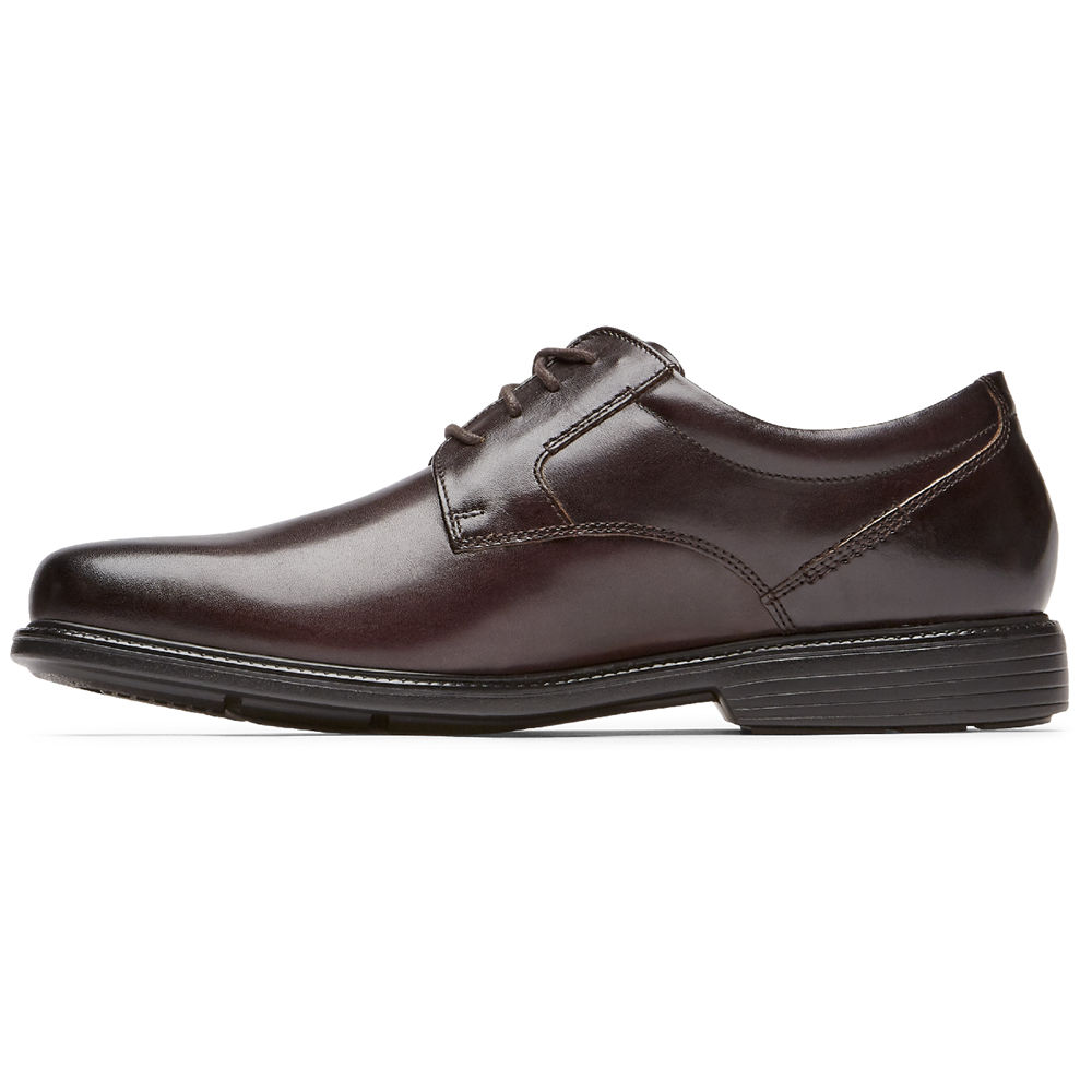 Oxfords Rockport Hombre Mexico - Charles Road Plain Toe Marrom Oscuro - VZXLG6128